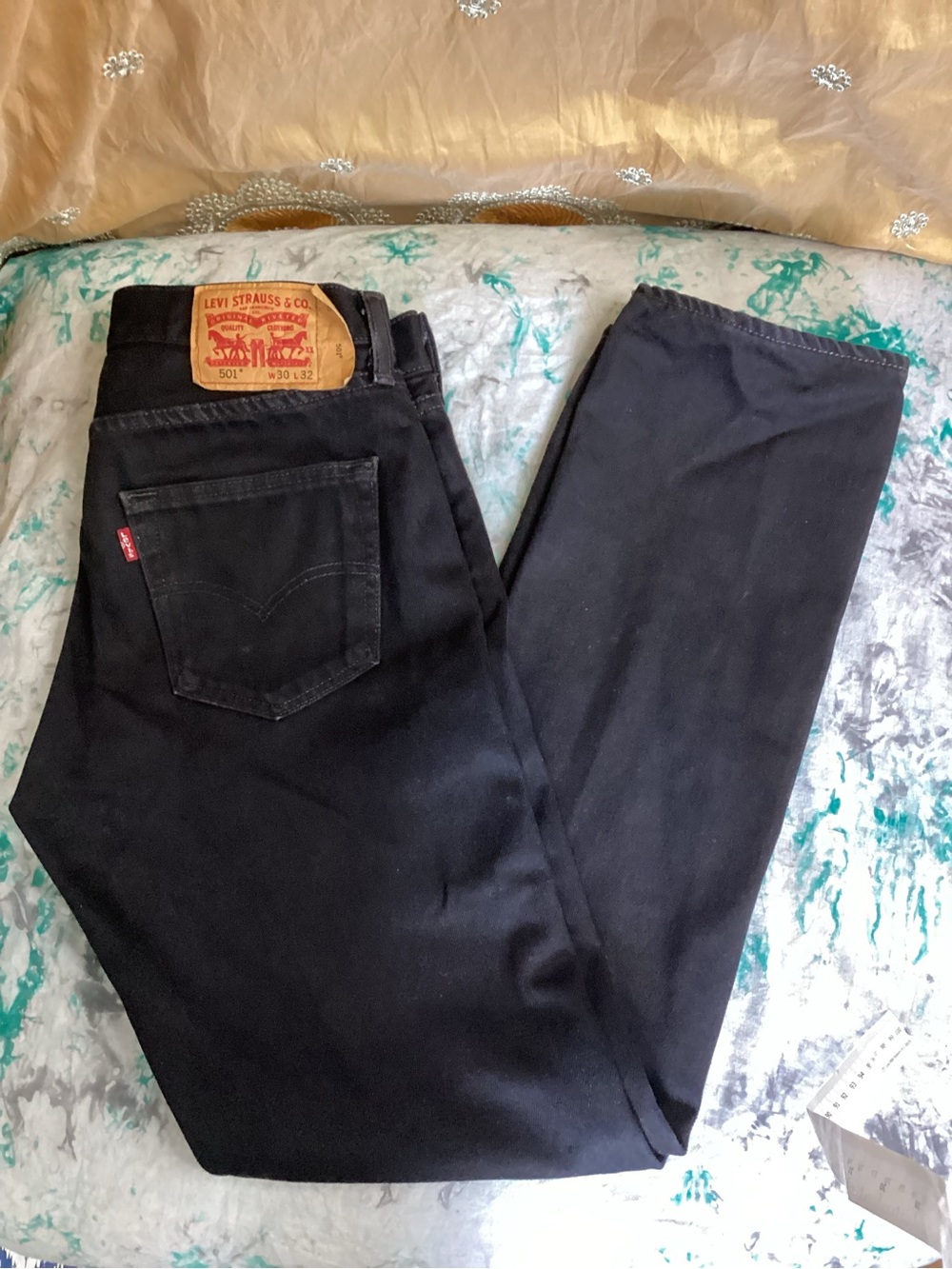 Levi's Black Slim Straight 100% Cotton Jeans 30 x 32